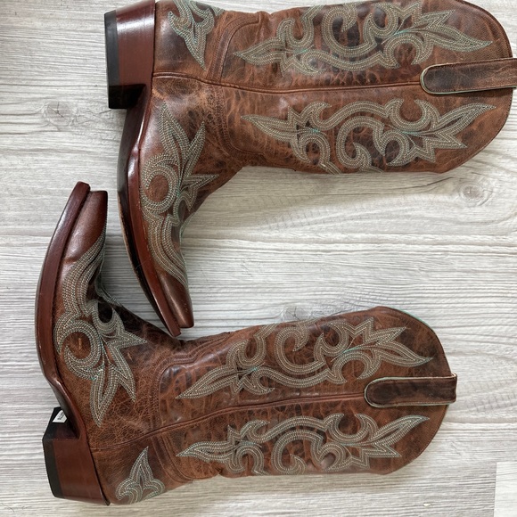 Old Gringo | Rust Diego Cowboy Boots Turquoise Stitching 7.5 Western Cowgirl - Picture 5 of 9
